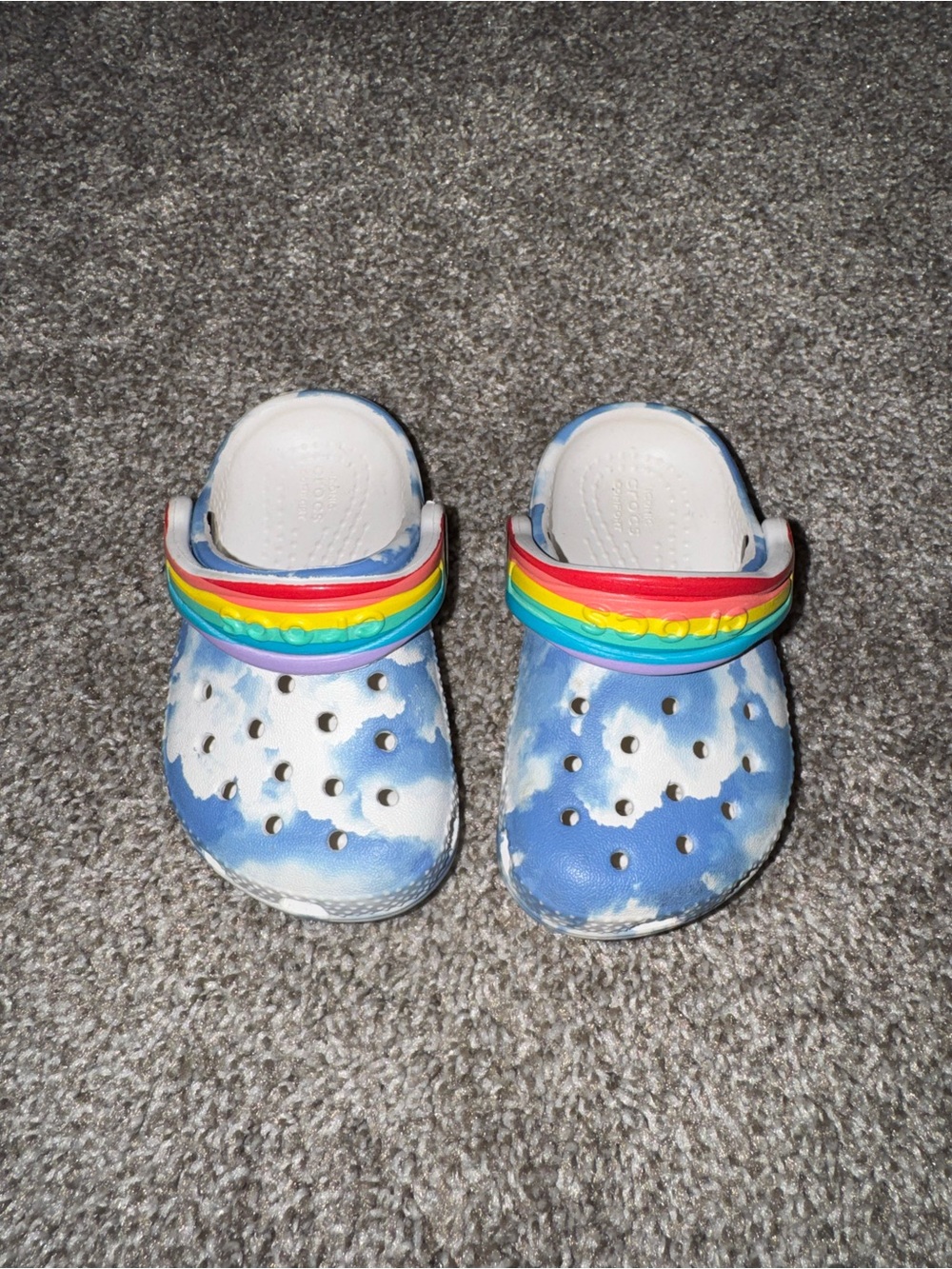 Crocs clog out of this world cloud and rainbow baby size c4